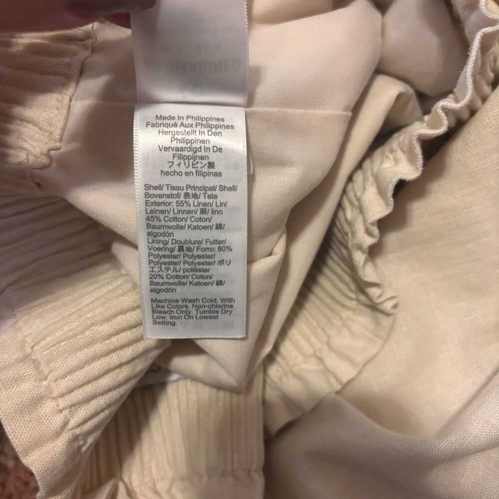 J Crew Mini Skirt Size 6 Linen Blend Re-Imagined Light Sand/Beige Lined Beach - Picture 6 of 9